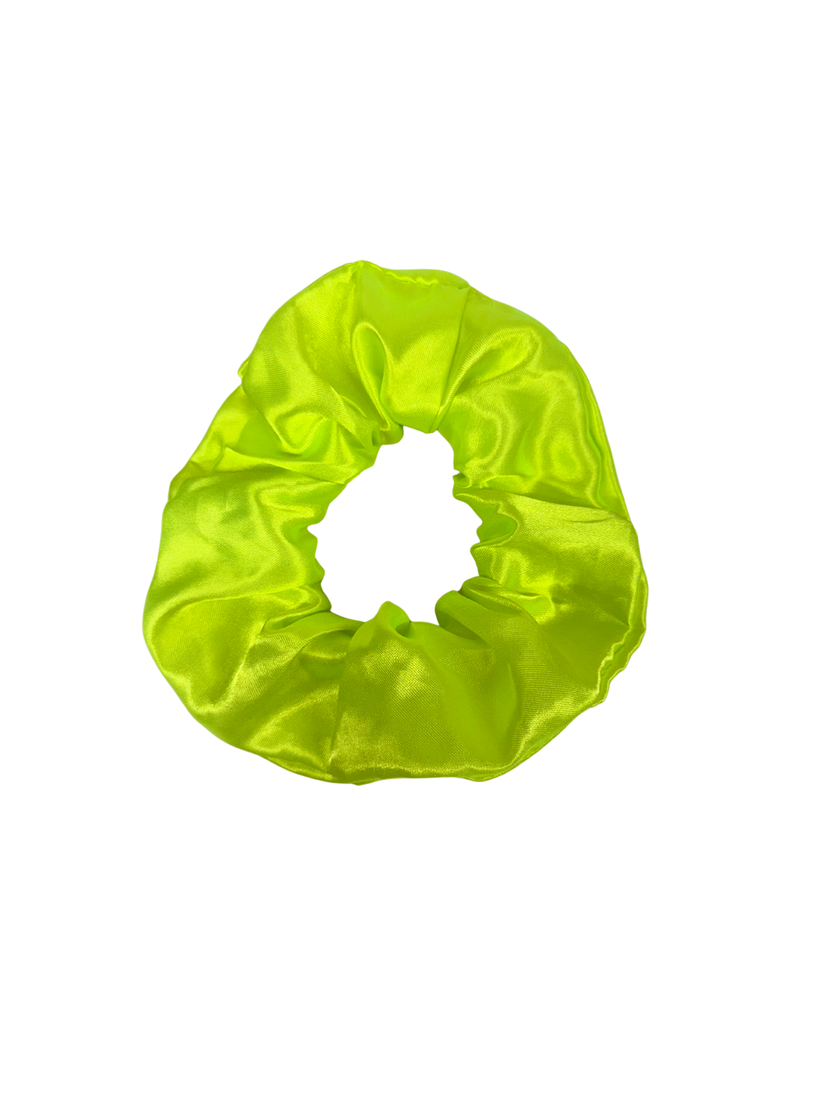Neon Yellow Satin Large Scrunchie
