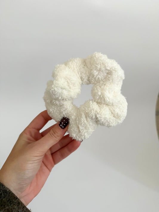 Cream Towel Scrunchie
