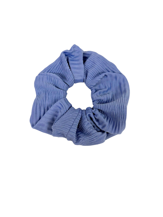 Blue Plisse Large Scrunchie