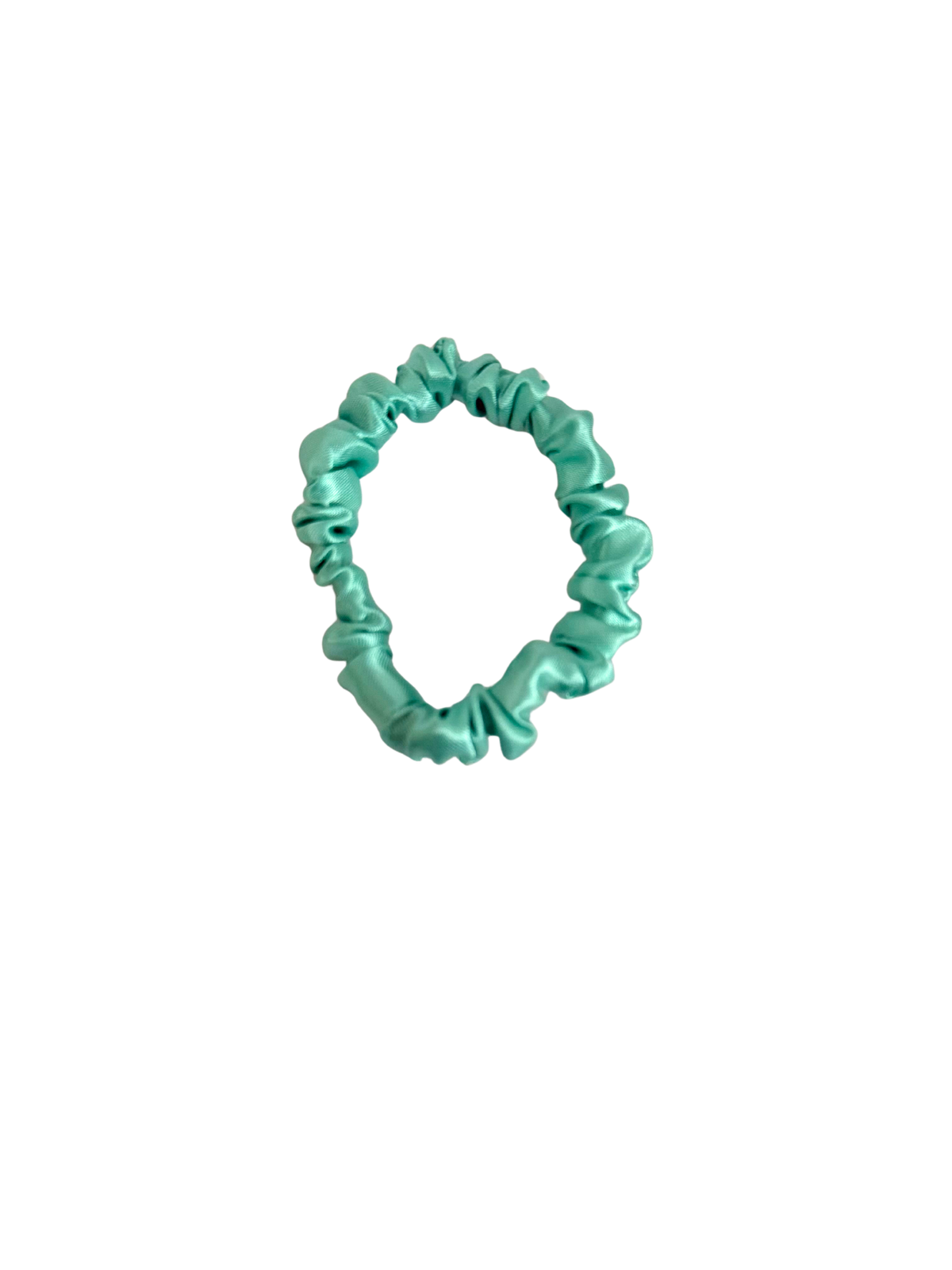 Mint Satin Skinny Scrunchie