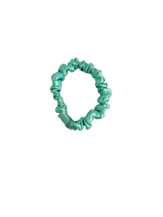 Mint Satin Skinny Scrunchie