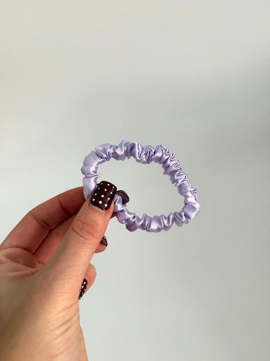 Lilac Purple Satin Skinny Scrunchie