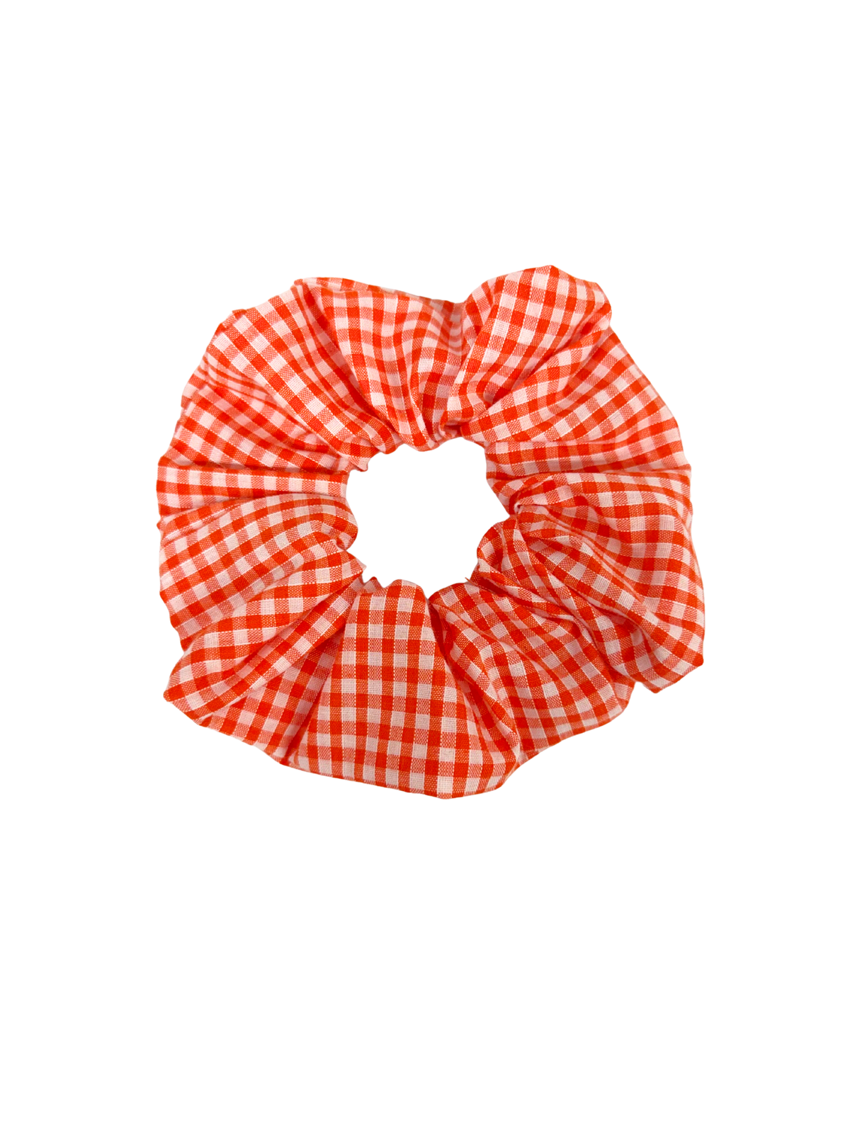 Orange Gingham Large Scrunchie