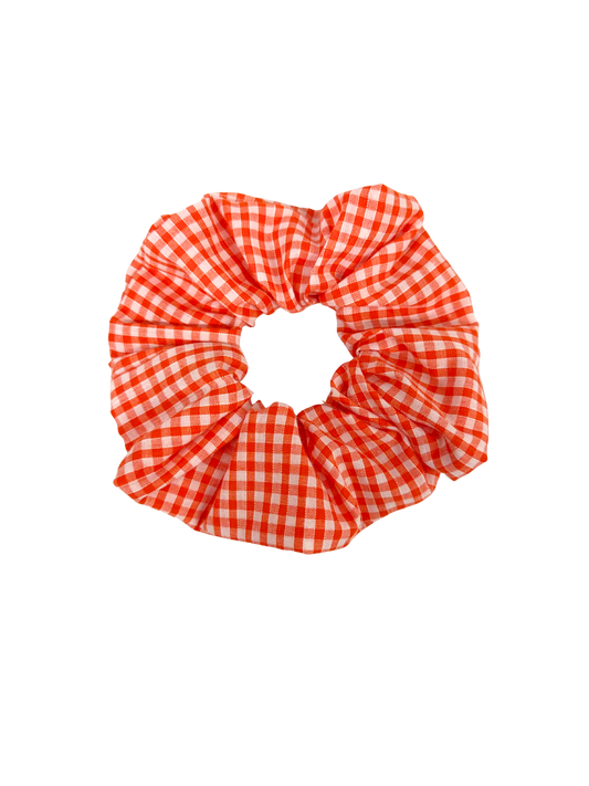 Orange Gingham Large Scrunchie