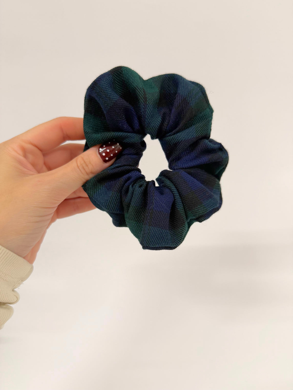 Green & Blue Tartan Large Scrunchie