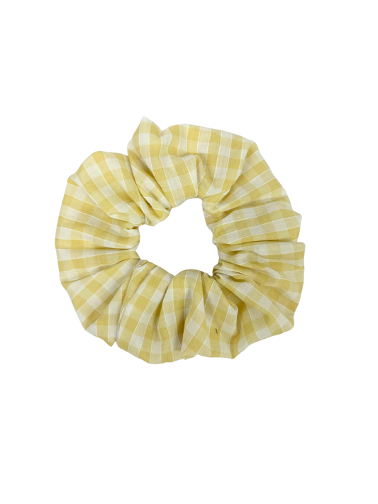 Beige Nude Gingham Large Scrunchie