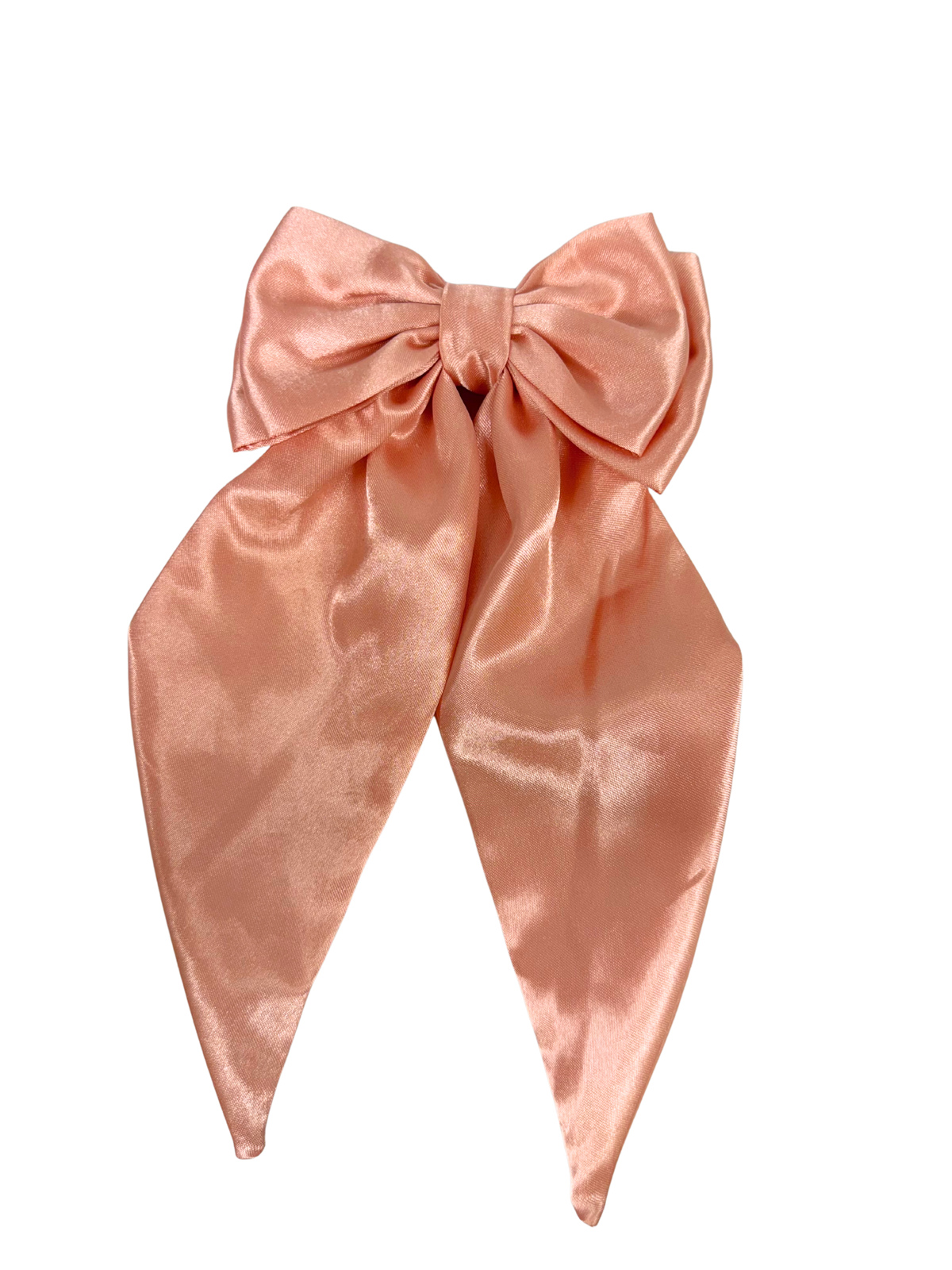 Salmon Pink Satin Hair Bow