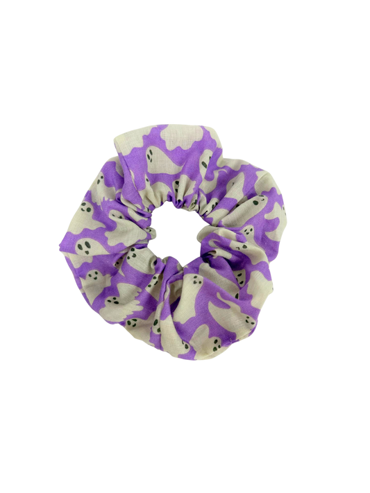 Purple Ghost Halloween Large Scrunchie