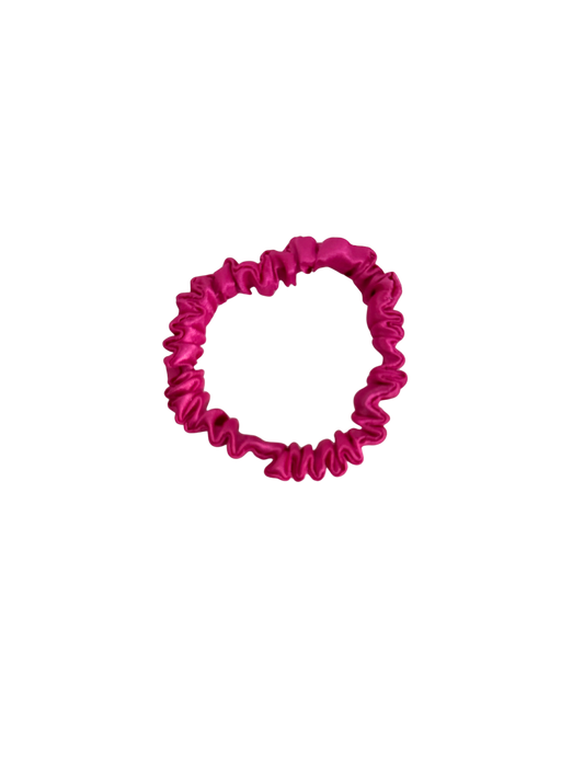 Hot Pink Satin Skinny Scrunchie