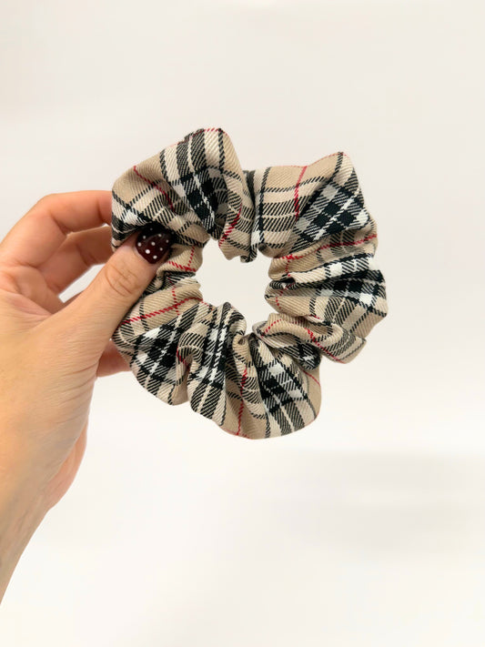 Caramel Tartan Large Scrunchie