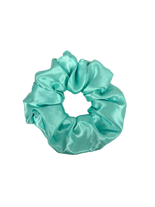 Mint Satin Large Scrunchie