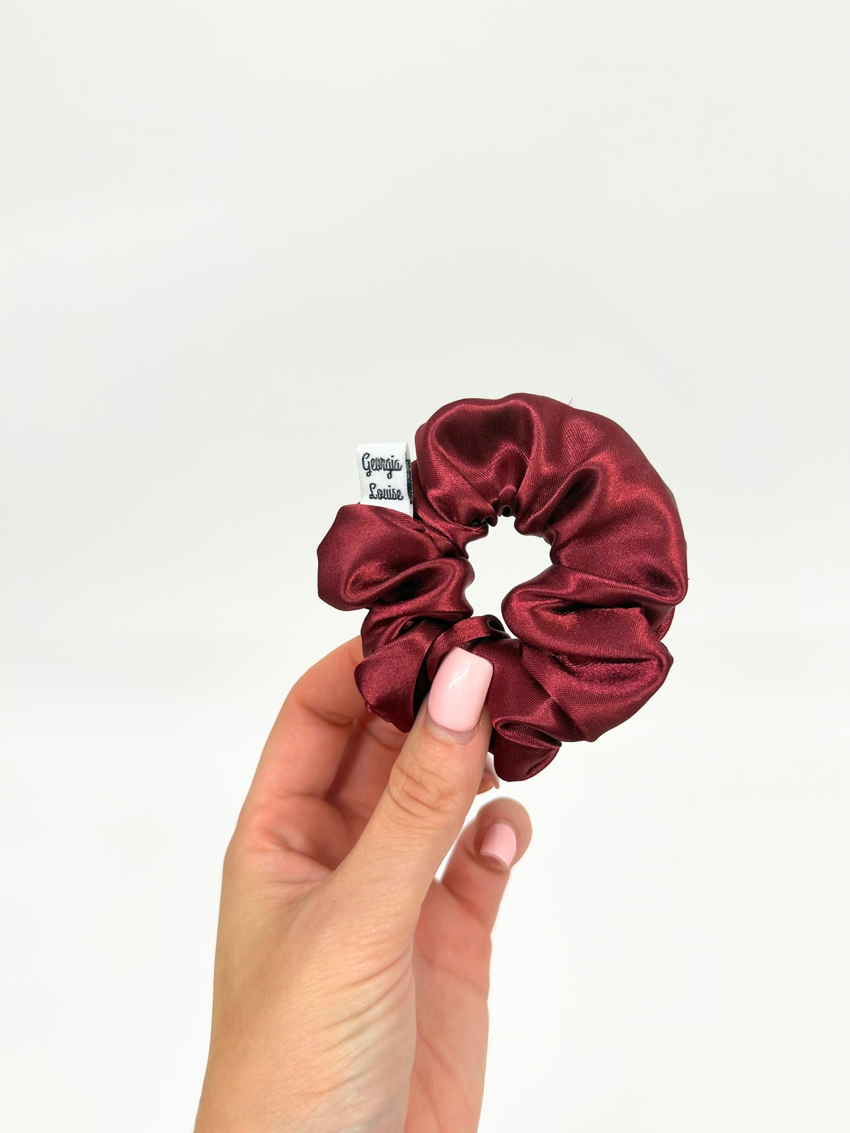 Burgundy Red Satin Small Scrunchie