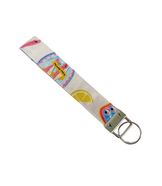 Pink Sardine Keychain Wristlet