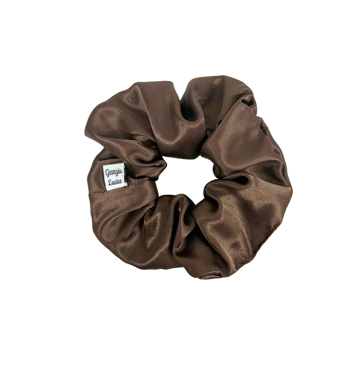Chocolate Brown Satin Large Scrunchie
