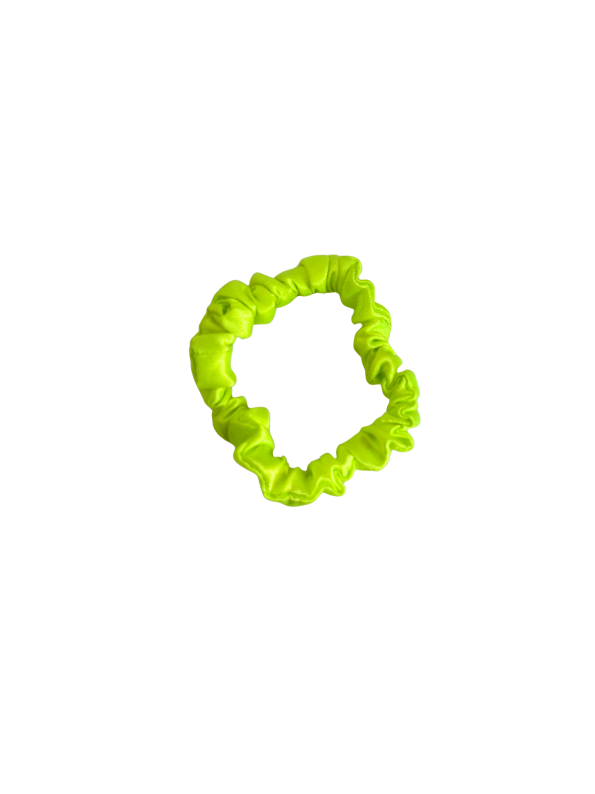 Neon Yellow Satin Skinny Scrunchie