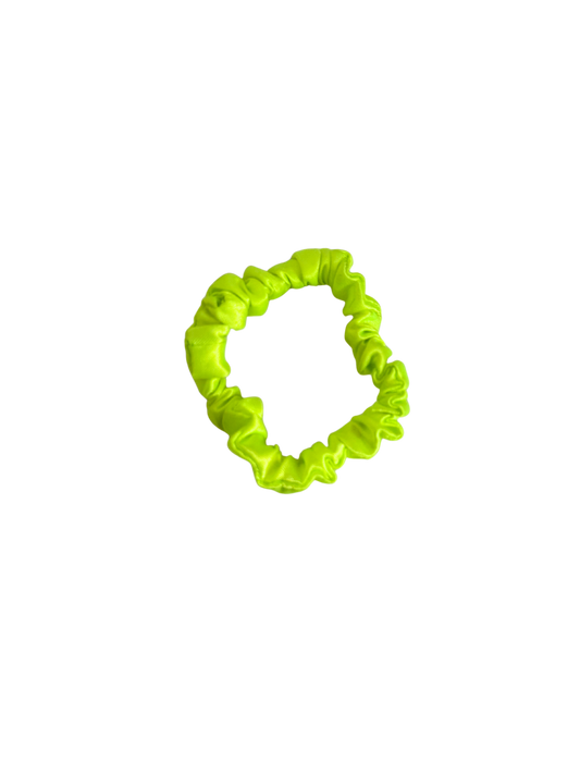 Neon Yellow Satin Skinny Scrunchie