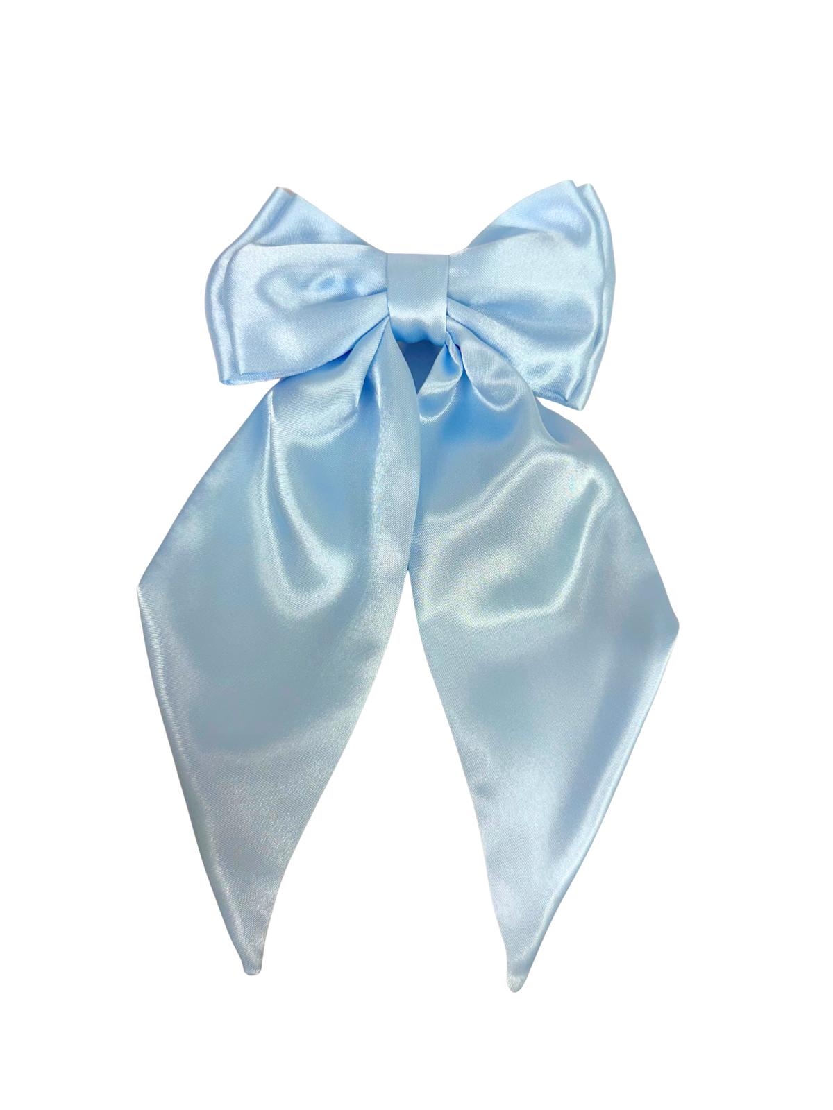 Baby Blue Satin Hair Bow