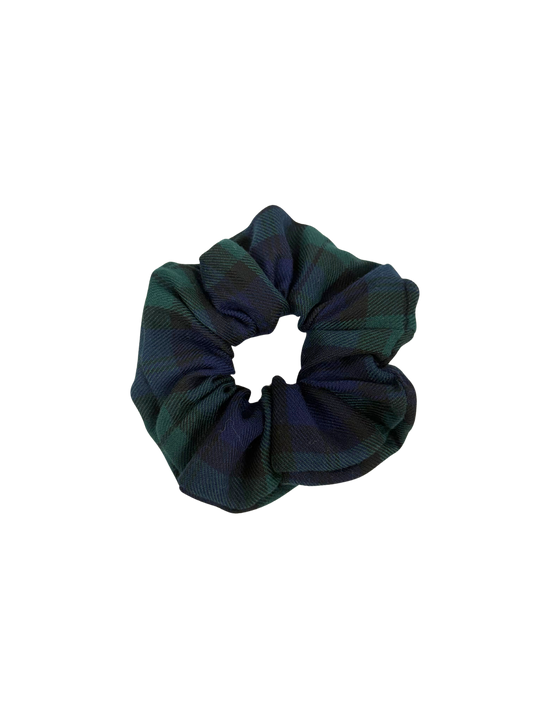 Green & Blue Tartan Large Scrunchie