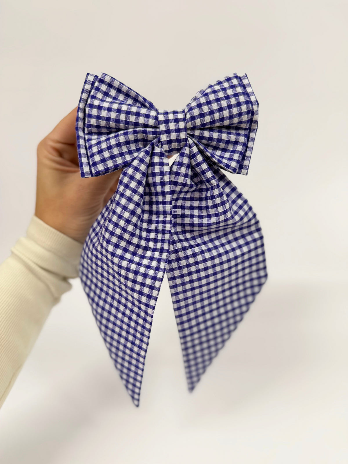 Dark Purple GinghamHair Bow