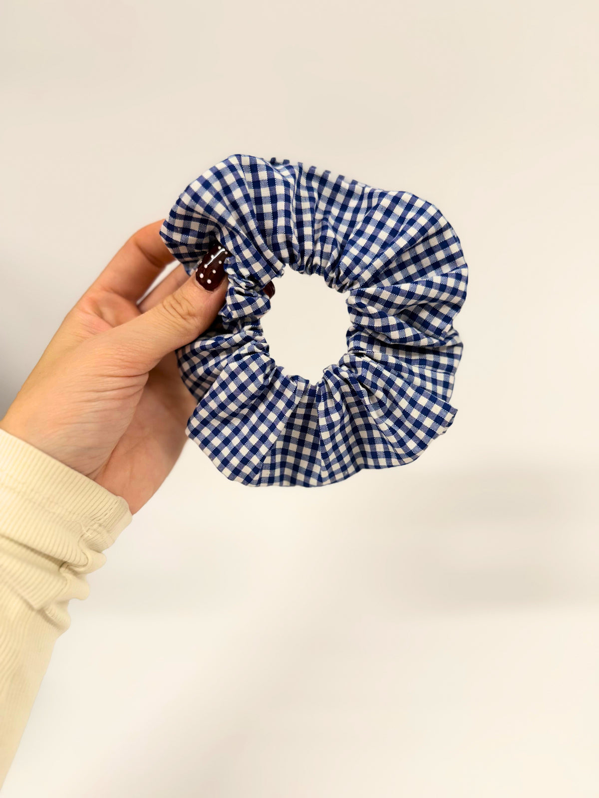 Royal Blue Gingham Large Scrunchie