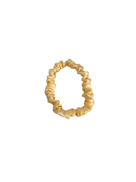 Buttermilk Yellow Satin Skinny Scrunchie