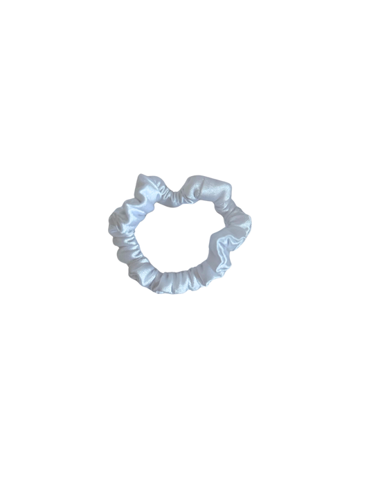 White Satin Skinny Scrunchie