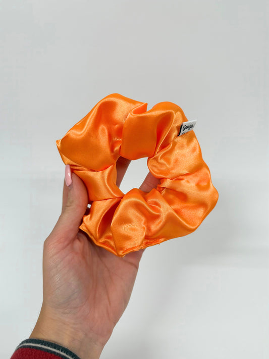 Bright Orange Satin Large Scrunchie