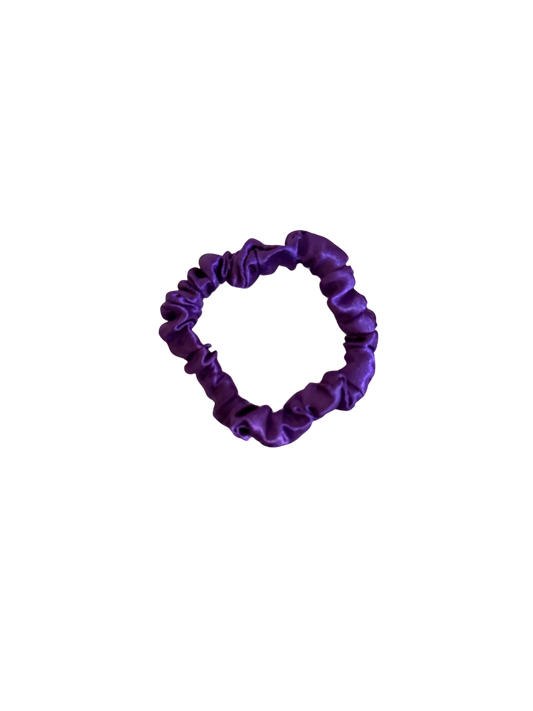 Cadbury Purple Satin Skinny Scrunchie