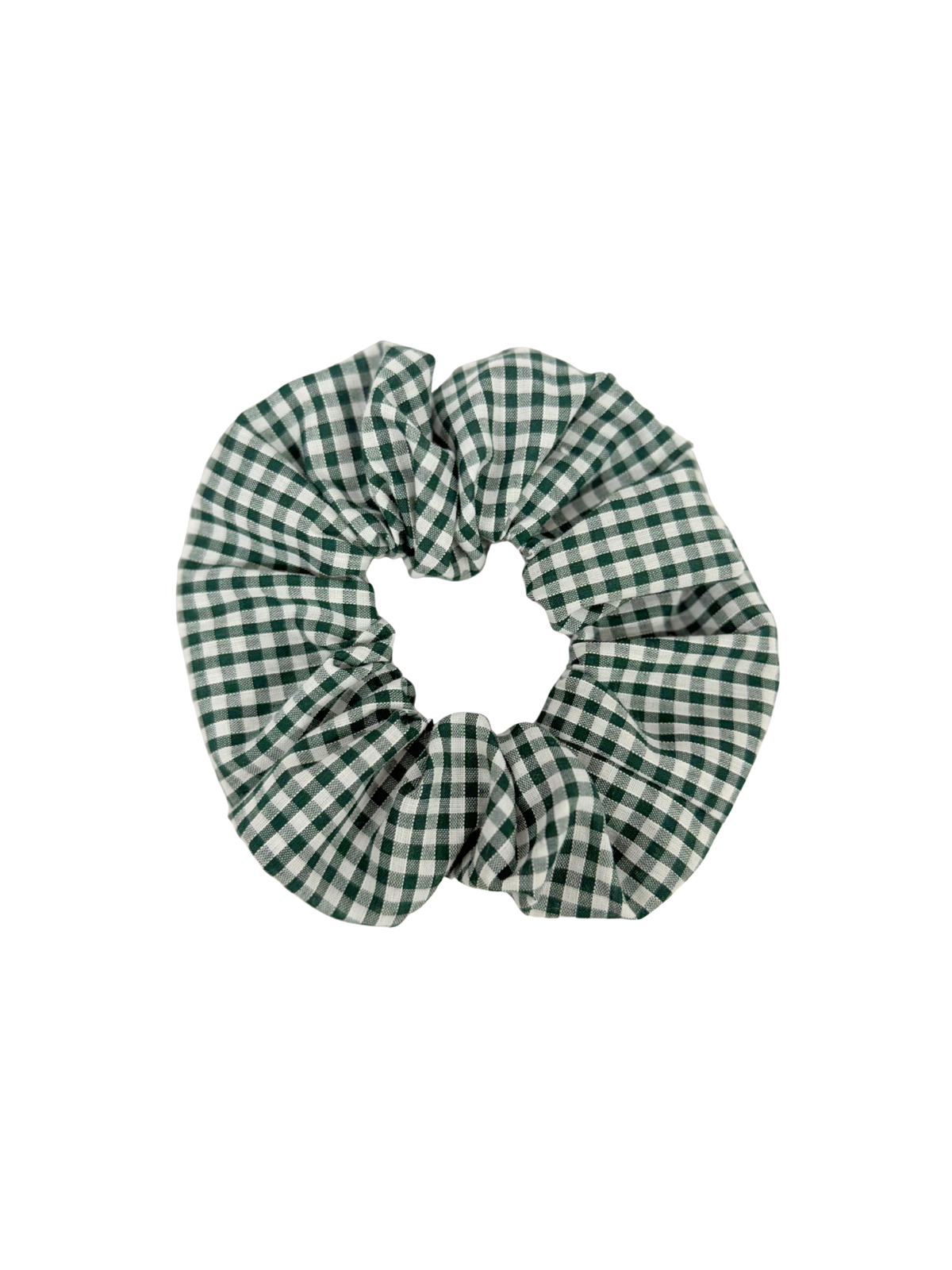 Dark Green Gingham Large Scrunchie