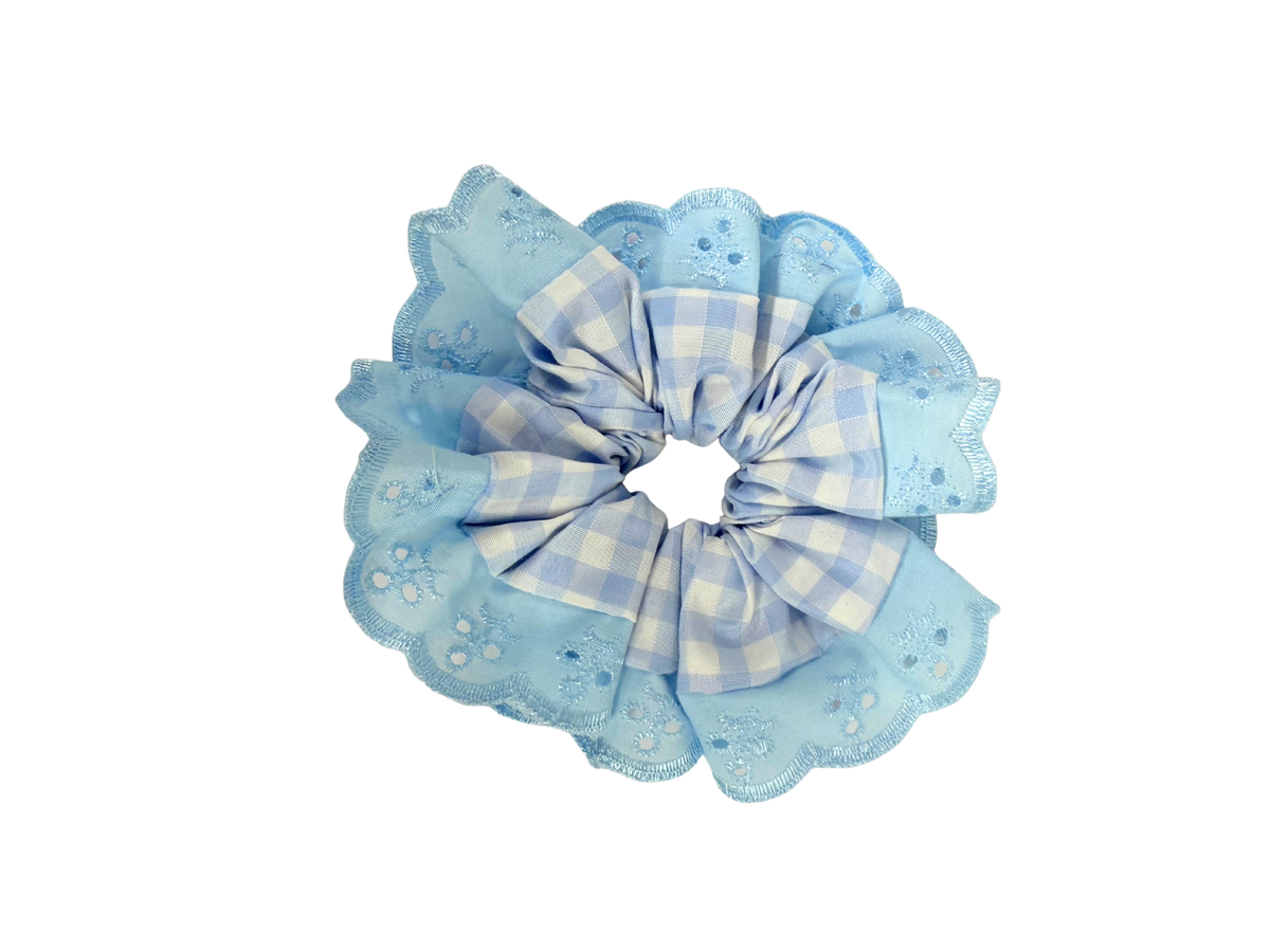 Baby Blue Oversized Ruffle Scrunchie