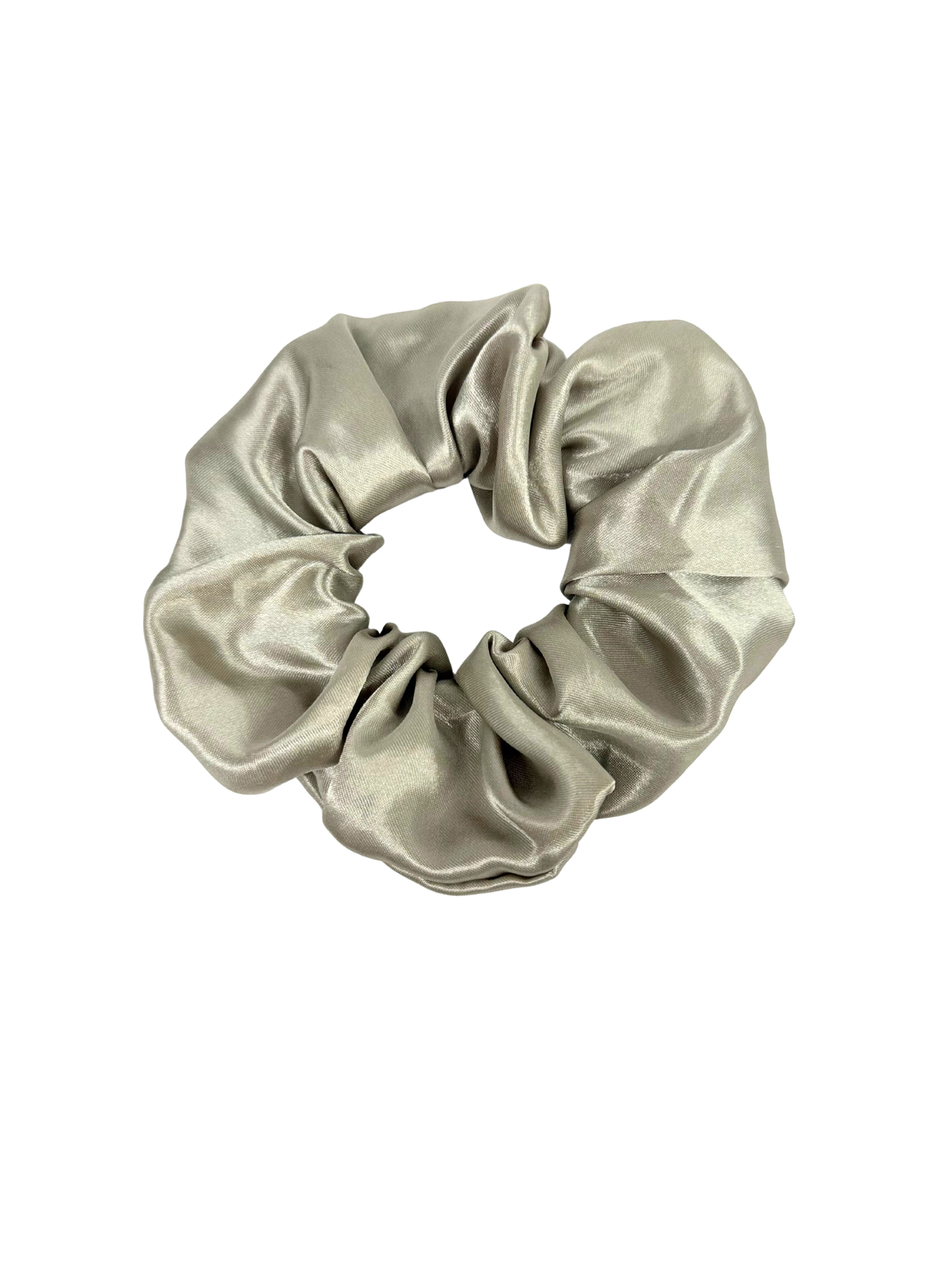 Stone Grey Satin Large Scrunchie