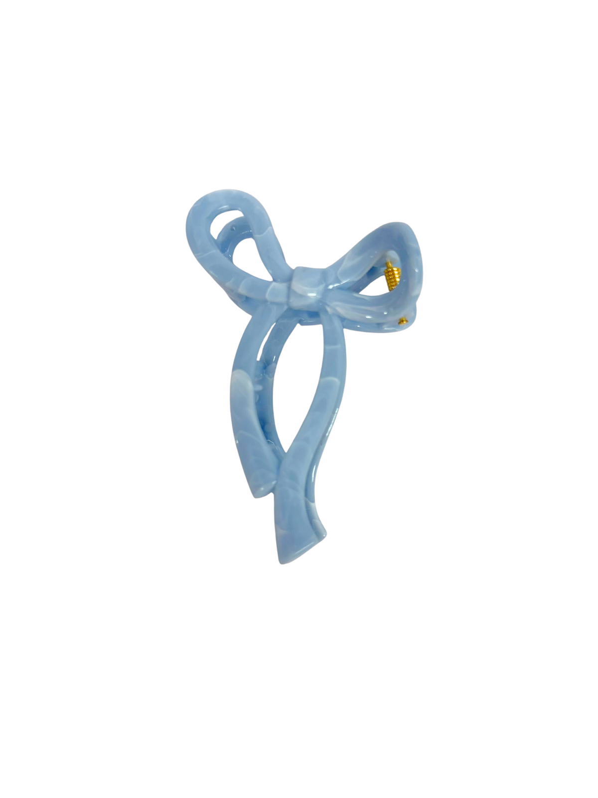 Blue Marble Bow Claw Clip