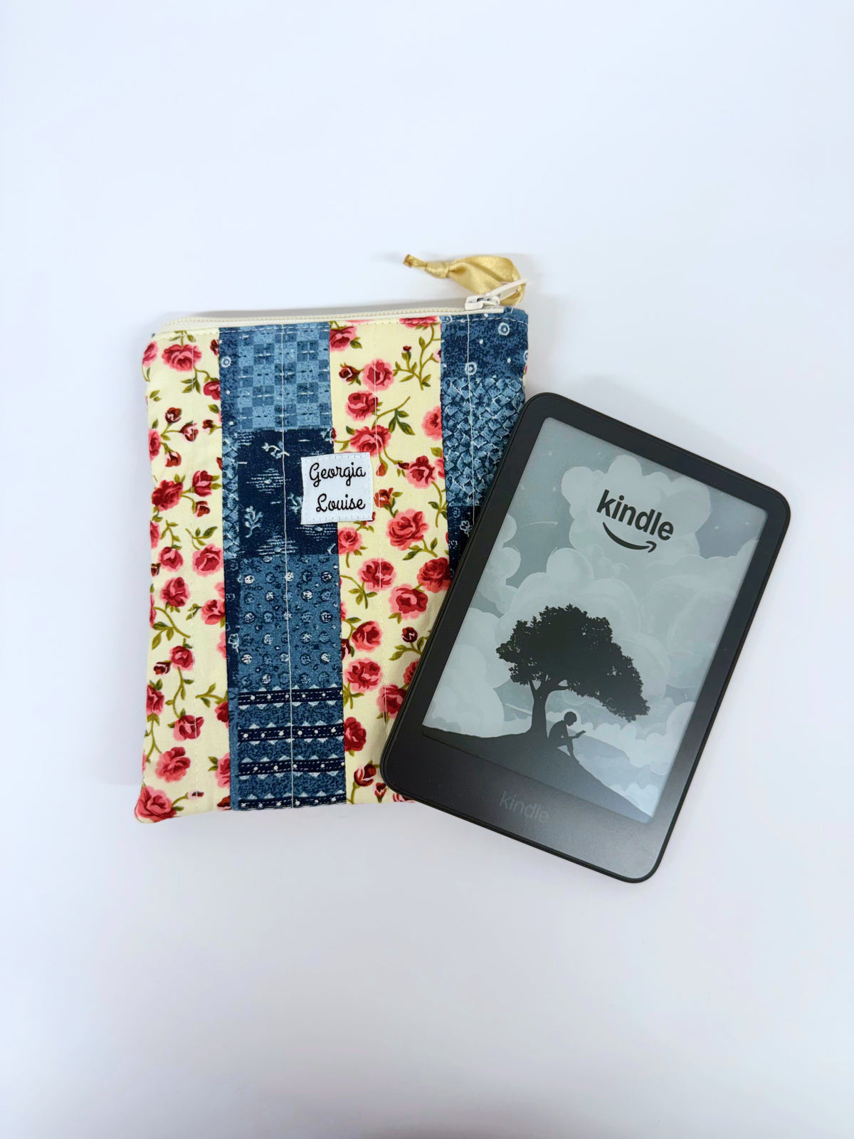 Blue Floral Patchwork Kindle 6 Inch Sleeve
