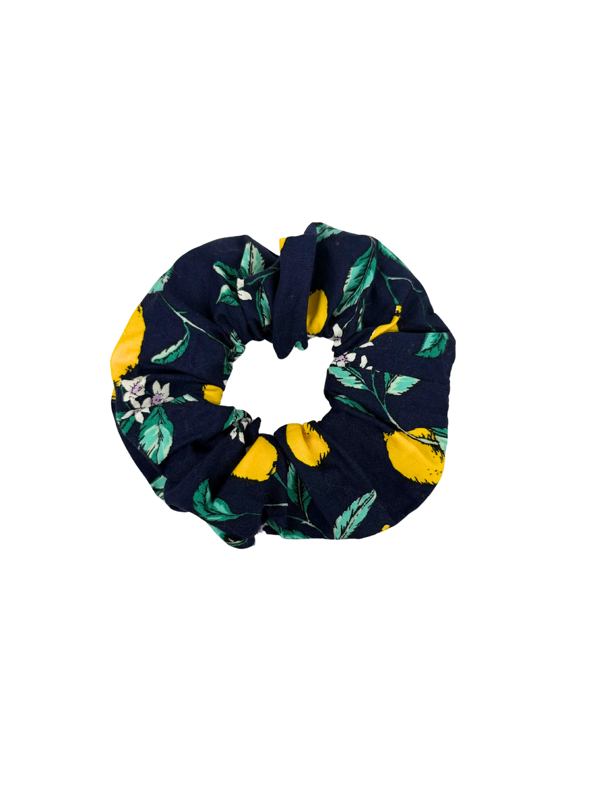 Navy Lemon Large Scrunchie