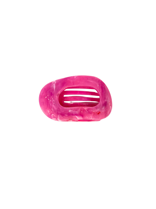 Hot Pink Dot Flat Claw Clip