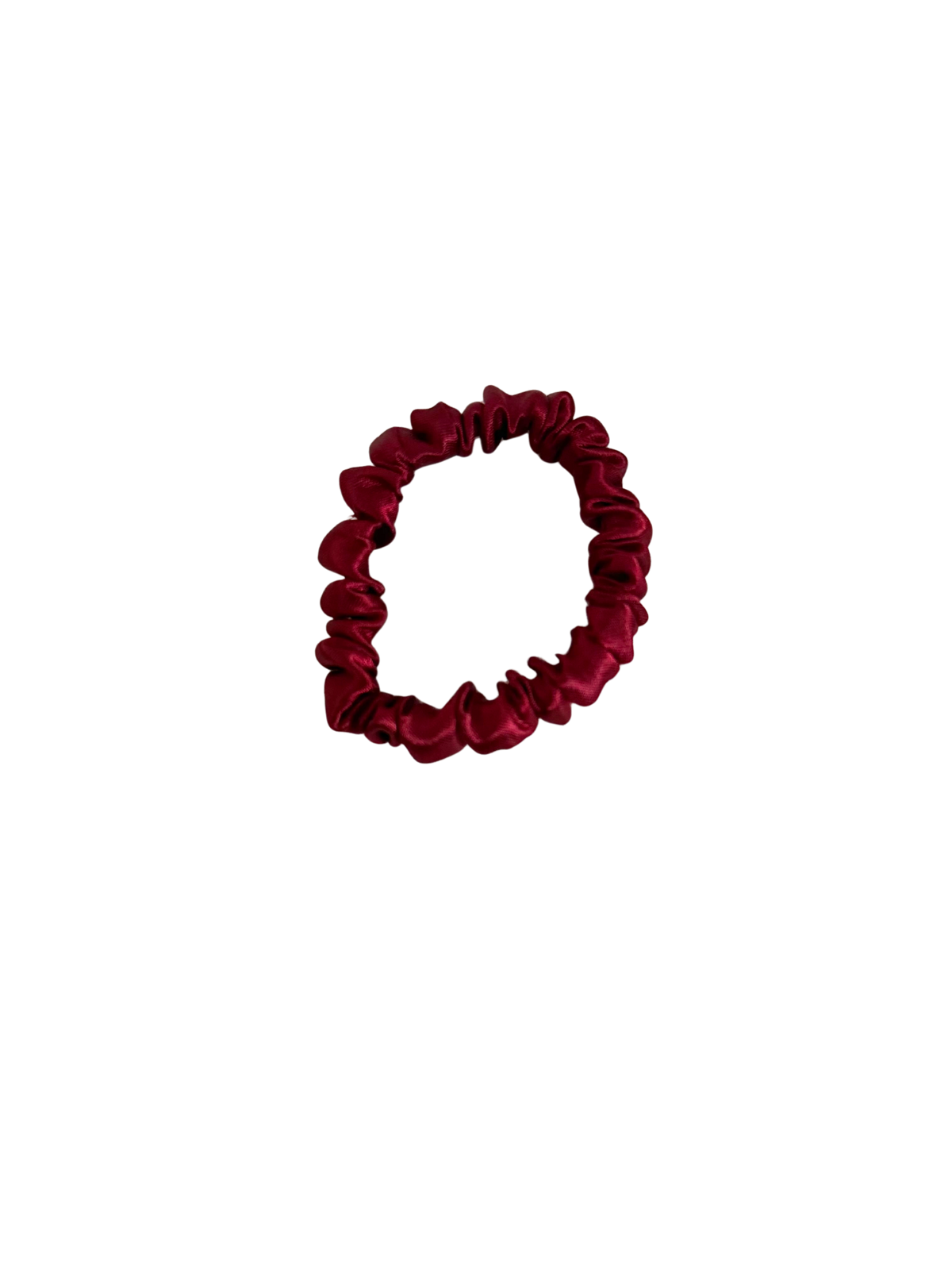 Burgundy Red Satin Skinny Scrunchie