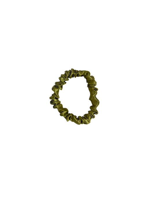 Pistachio Green Satin Skinny Scrunchie