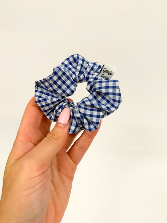 Royal Blue Gingham School Scrunchie