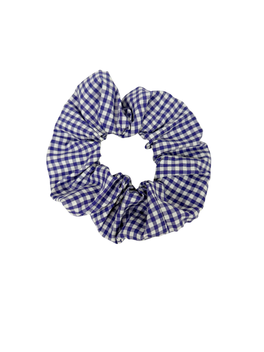Dark Purple Gingham Large Scrunchie