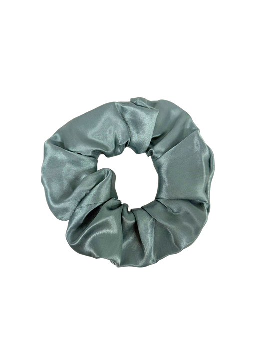Ocean Blue Satin Large Scrunchie