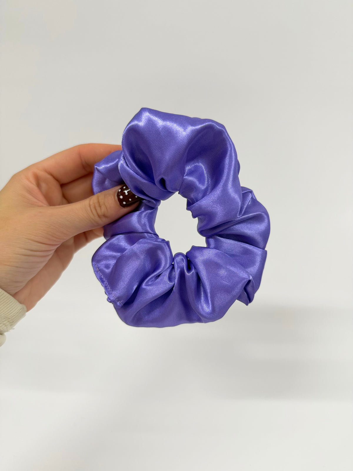 Purple Satin Hair Scrunchie
