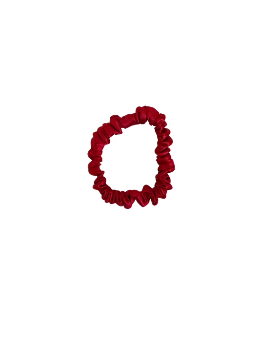 Ruby Red Satin Skinny Scrunchie