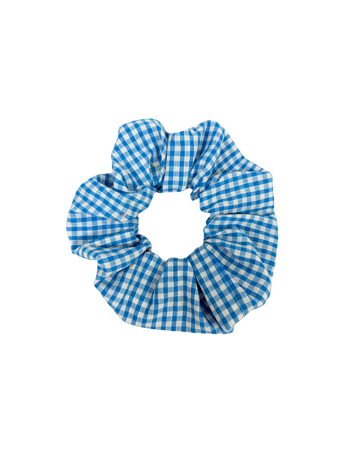 Turquoise Blue Gingham Large Scrunchie