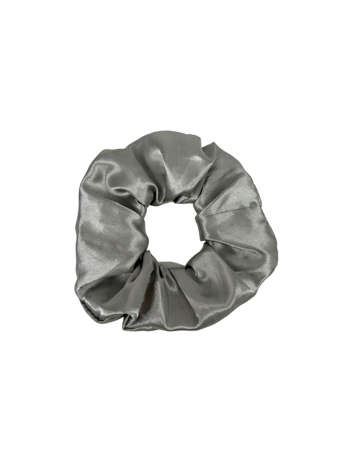Grey Satin Large Scrunchie