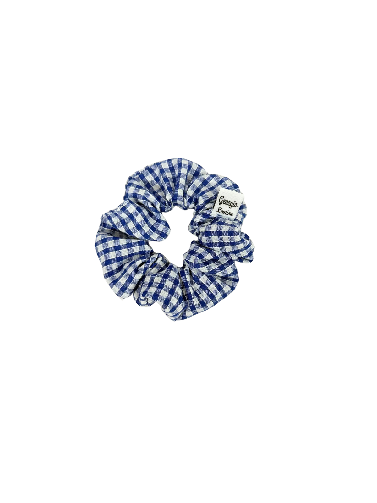 Royal Blue Gingham School Scrunchie