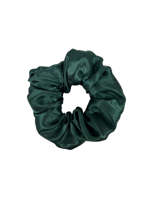 Forest Green Satin Large Scrunchie