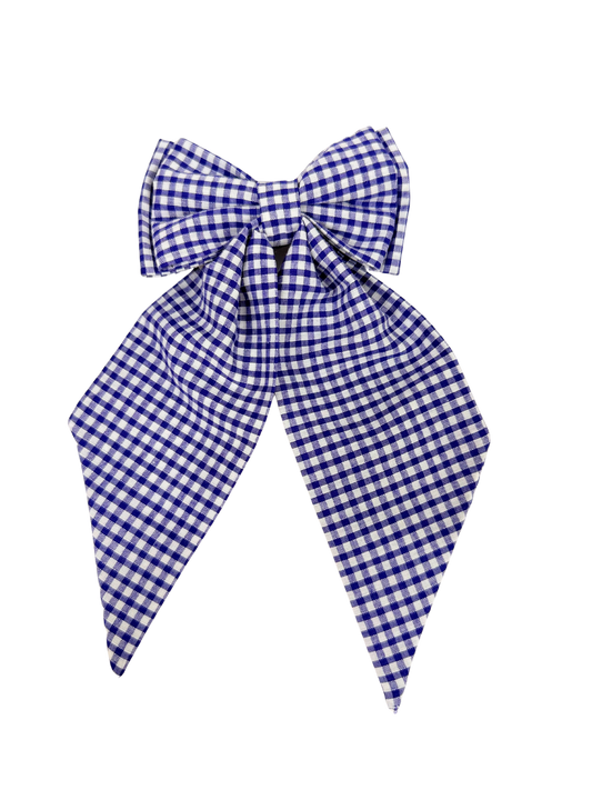 Dark Purple GinghamHair Bow
