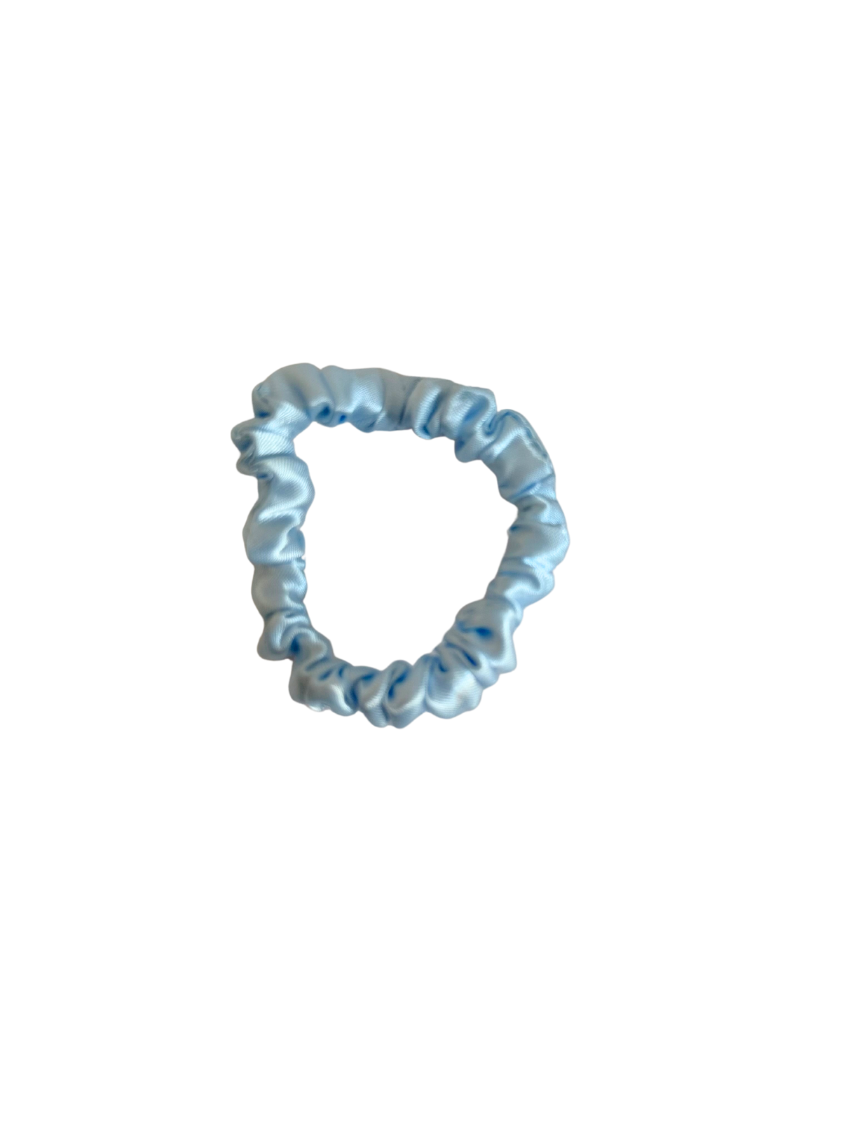 Baby Blue Satin Skinny Scrunchie