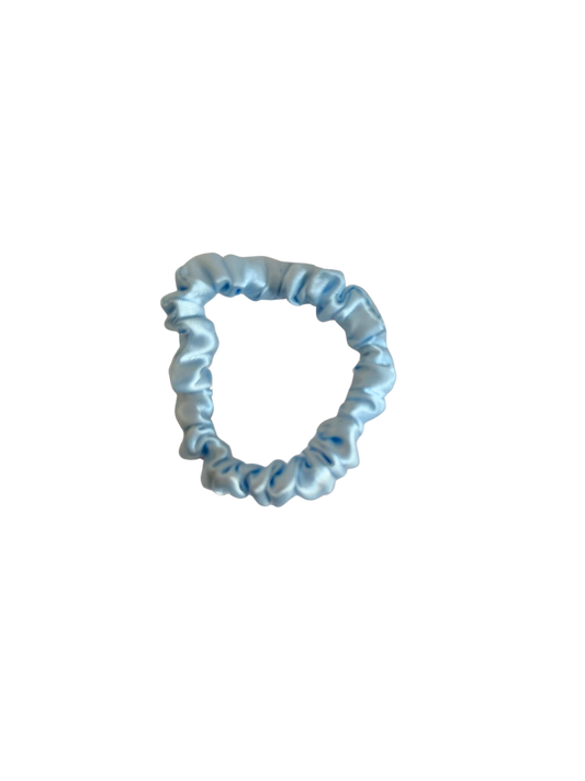 Baby Blue Satin Skinny Scrunchie