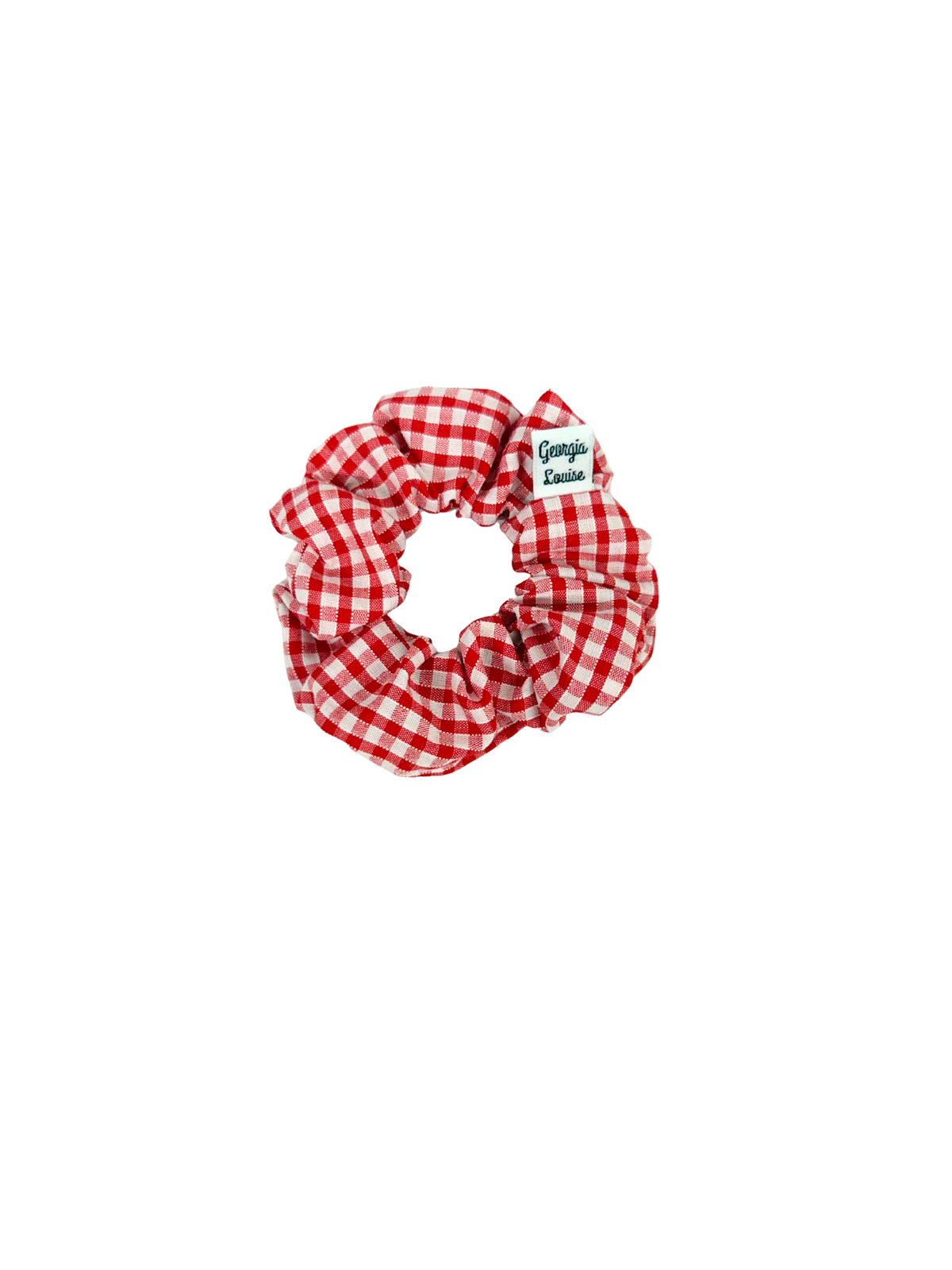 Red Gingham School Small Scrunchie